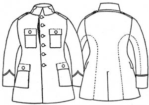 rysunek kurtki policyjnej oficerskiej