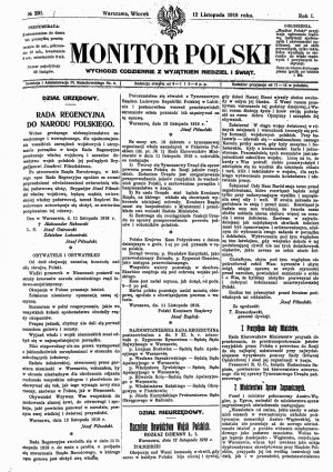 Monitor Polski 12.11.1918 r.
