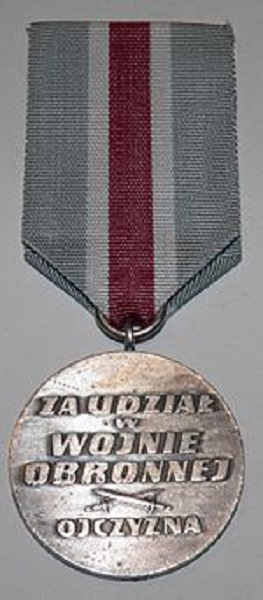 Medal &quot;Za udział w wojnie obronnej 1939&quot; rewers