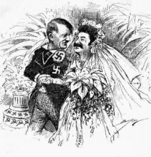 Rysunek satyryczny przedstawiający sojusz III Rzeszy z ZSRR
