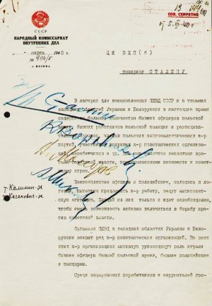 NOTATKA podpisana przez Józefa Stalina