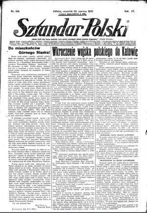 Wydanie gazety „Sztandar Polski” nr 139/1922 r. z dnia 22 czerwca 1922 r. (SBC)