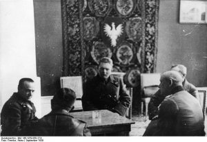 Konferencja oficerów Wehrmachtu i Armii Czerwonej w Polsce. Gabinet w Urzędzie Wojewódzkim w Brześciu