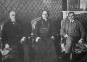 Rada Regencyjna. Od lewej. Józef Ostrowski, abp Aleksander Kakowski, ks. Zdzisław Lubomirski