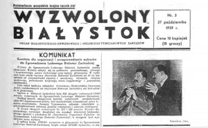 Sowiecka gadzinówka z 27 października 1939 roku wydawana w Białymstoku