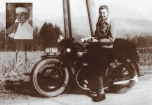 1937 rok - Zofia Schuch-Nikiel w drodze z Belgii do Włoch. W Szwajcarii miała wypadek, ale po opatrzeniu w szpitalu, następnego dnia ruszyła w dalsza drogę