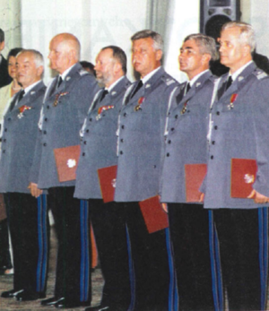 Nominacje generalskie. Pierwszy z lewej gen. insp. Antoni Kowalczyk