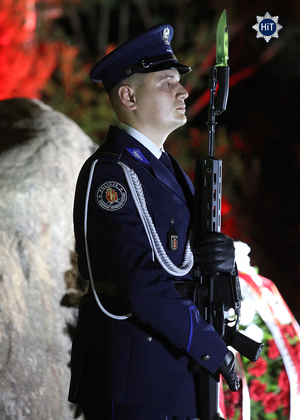 policjant stojący na warcie